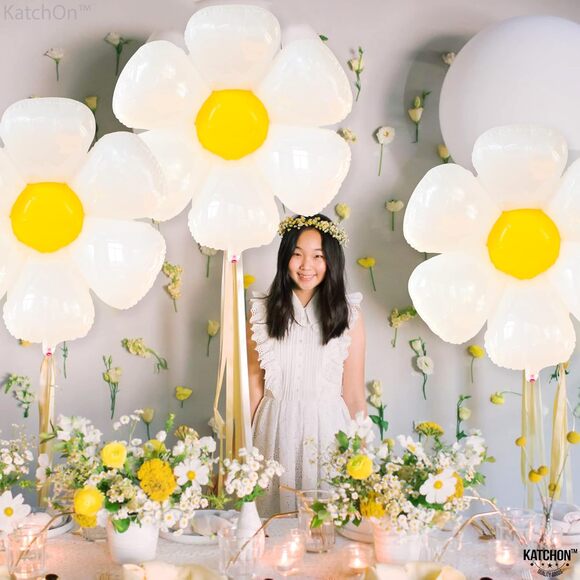 KatchOn 3 Daisy Balloons Party Decorations 30" New - Picture 5 of 7